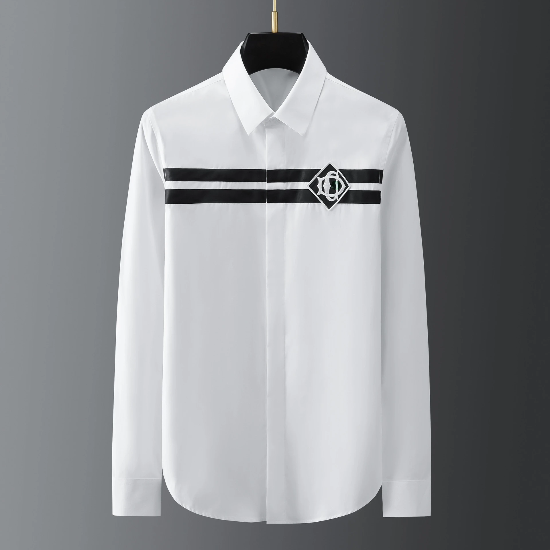 Brand Men Shirts Long Sleeve Slim Casual Shirt Letter Embroidery Striped Shirts Business Formal Dress Shirts Social Party Tops
Brand Men Shirts Long Sleeve Slim Casual Shirt Letter Embroidery Striped Shirts Business Formal Dress Shirts Social Party Tops