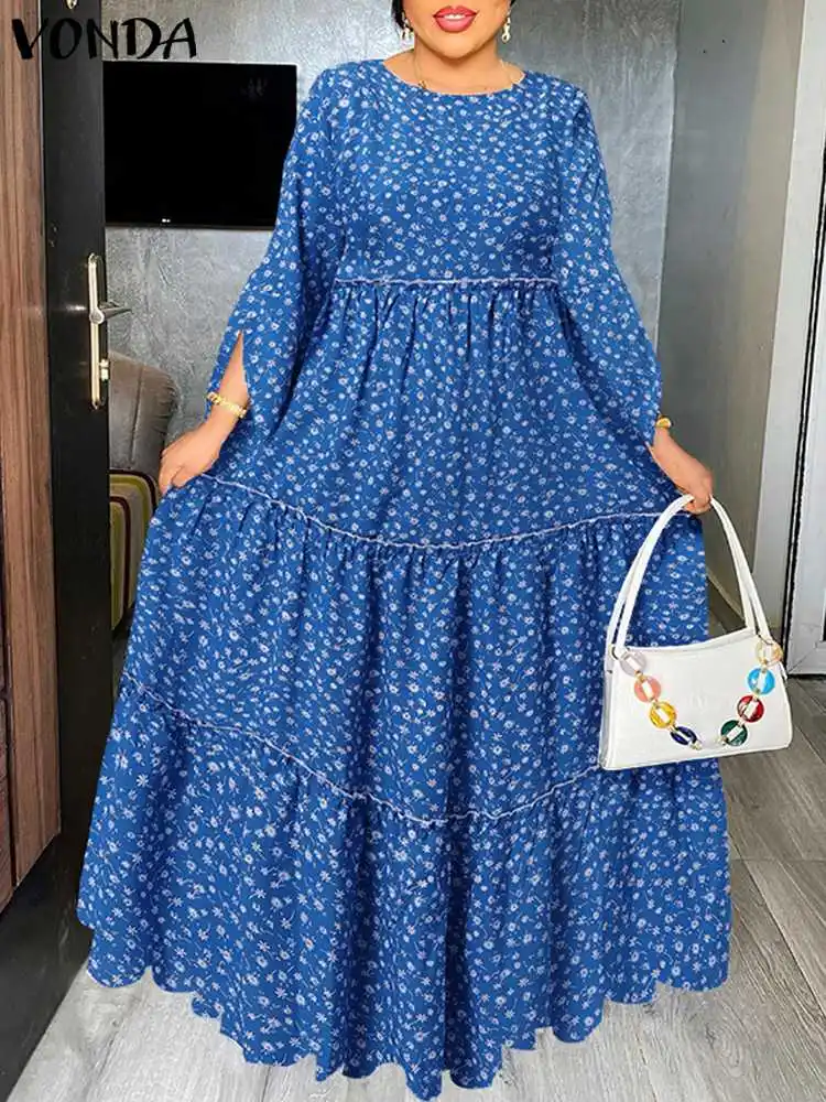 Summer Floral Printed Dress 2022 VONDA Women Casual Loose Long Sleeve Holiday Maxi Dress Vestidos Holiday Sundress Femininas
Summer Floral Printed Dress 2022 VONDA Women Casual Loose Long Sleeve Holiday Maxi Dress Vestidos Holiday Sundress Femininas