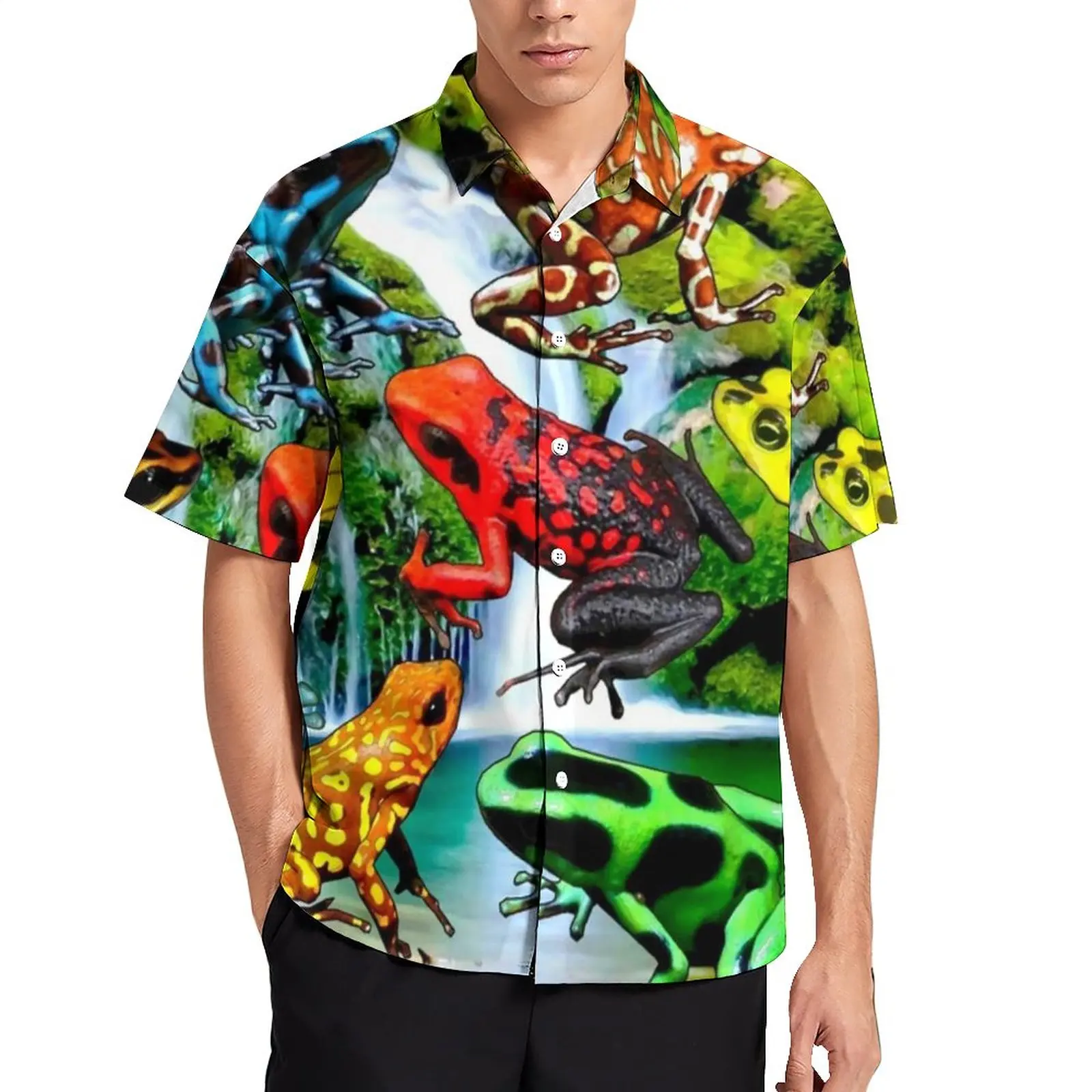 Rainforest Frog Casual Shirt Poison Frogs Beach Loose Shirt Hawaiian Aesthetic Blouses Short-Sleeved Graphic Oversize Tops
Rainforest Frog Casual Shirt Poison Frogs Beach Loose Shirt Hawaiian Aesthetic Blouses Short-Sleeved Graphic Oversize Tops