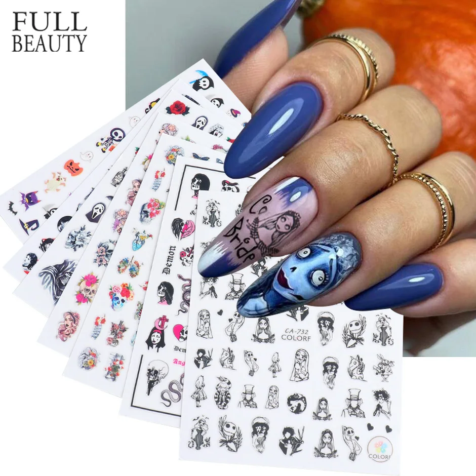 1pc Halloween Zombie Bride Nail Stickers Skull Snake Rose 3D Anime Sliders Water Tattoo Nail Decor Manicure Design CHCA725-732
1pc Halloween Zombie Bride Nail Stickers Skull Snake Rose 3D Anime Sliders Water Tattoo Nail Decor Manicure Design CHCA725-732