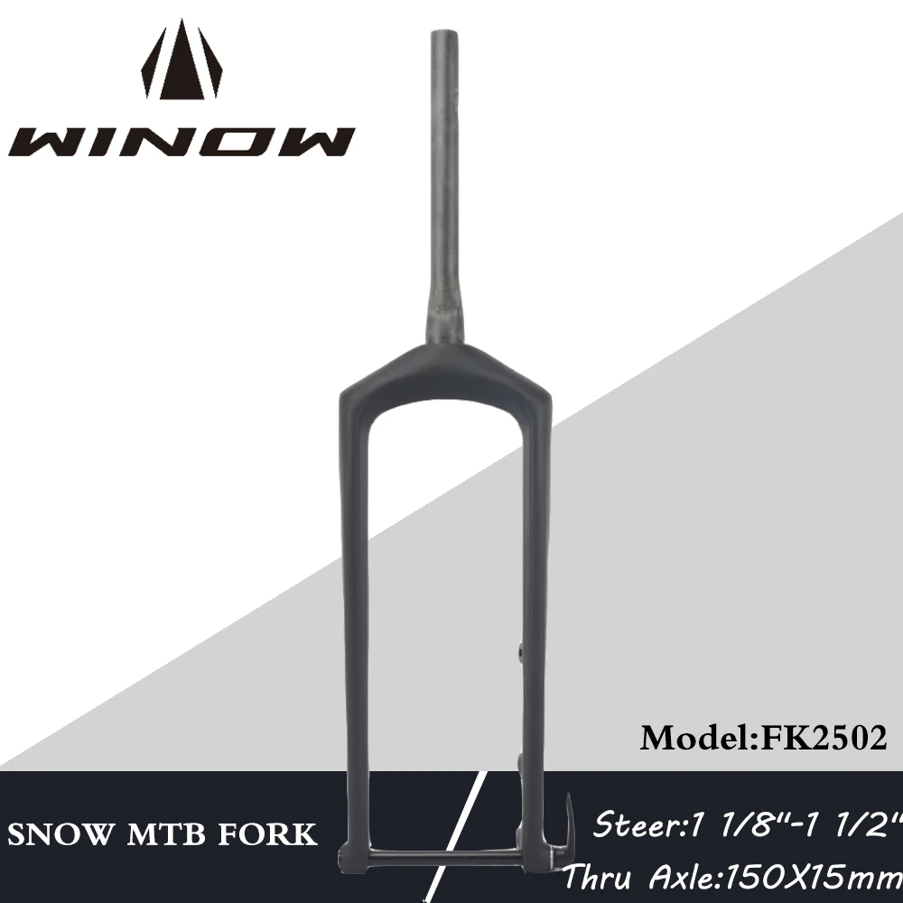 Winow 26er Snow MTB Carbon Fork 150X15mm Thru Axle 1 1/8"-1 1/2" Steer Disc Brake Mountain Bike Front Fork Carbon Snow MTB Forks
Winow 26er Snow MTB Carbon Fork 150X15mm Thru Axle 1 1/8"-1 1/2" Steer Disc Brake Mountain Bike Front Fork Carbon Snow MTB Forks
