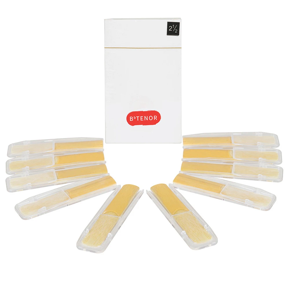 10 Pcs Bb Tenor Saxophone Reeds Strength 2.5 Woodwind Instrument Accessories Bb Tone Reed For Professionals Beginner Students
10 Pcs Bb Tenor Saxophone Reeds Strength 2.5 Woodwind Instrument Accessories Bb Tone Reed For Professionals Beginner Students