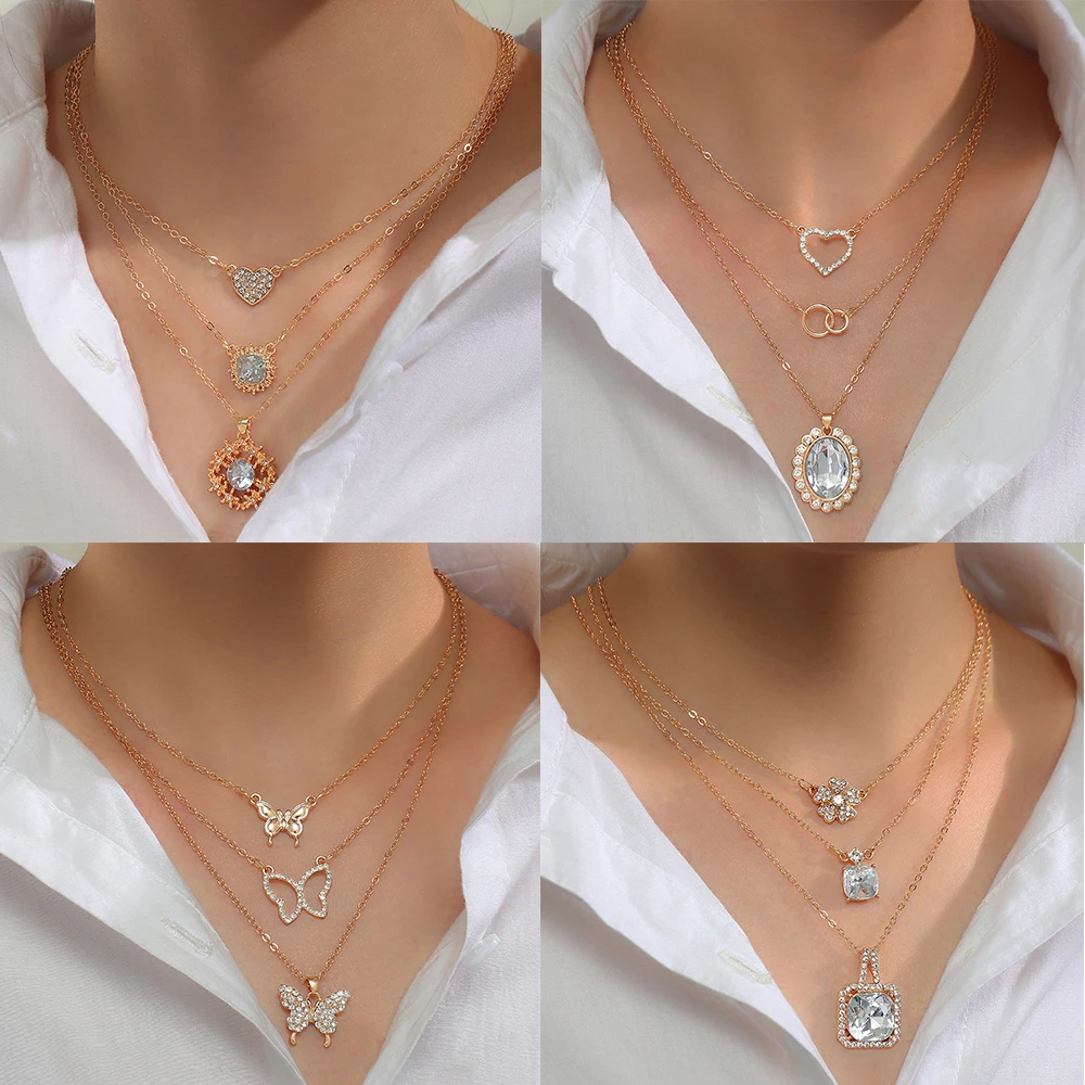 Fashion Crystals Pearl Heart Star Pendant Necklace for Women Vintage Multi Layer Link Chain Necklace Punk Aesthetic Gold Jewelry
Fashion Crystals Pearl Heart Star Pendant Necklace for Women Vintage Multi Layer Link Chain Necklace Punk Aesthetic Gold Jewelry