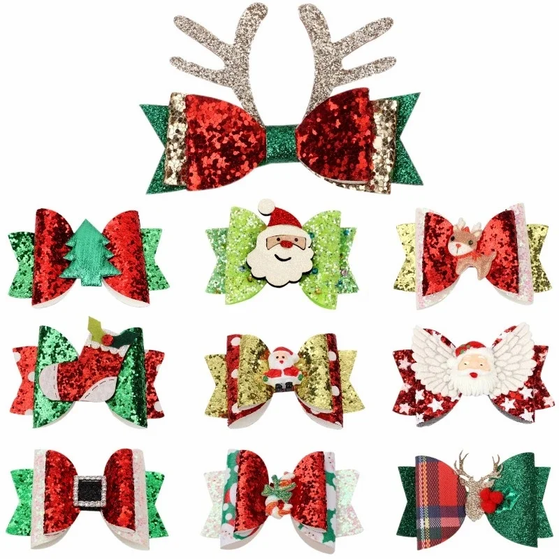 3" Christmas Glitter Bow Hair Clip For Children Cartoon Hairpins Baby Snowman Barrettes Ornament Hairgrip Party Hair Accessoires
3" Christmas Glitter Bow Hair Clip For Children Cartoon Hairpins Baby Snowman Barrettes Ornament Hairgrip Party Hair Accessoires