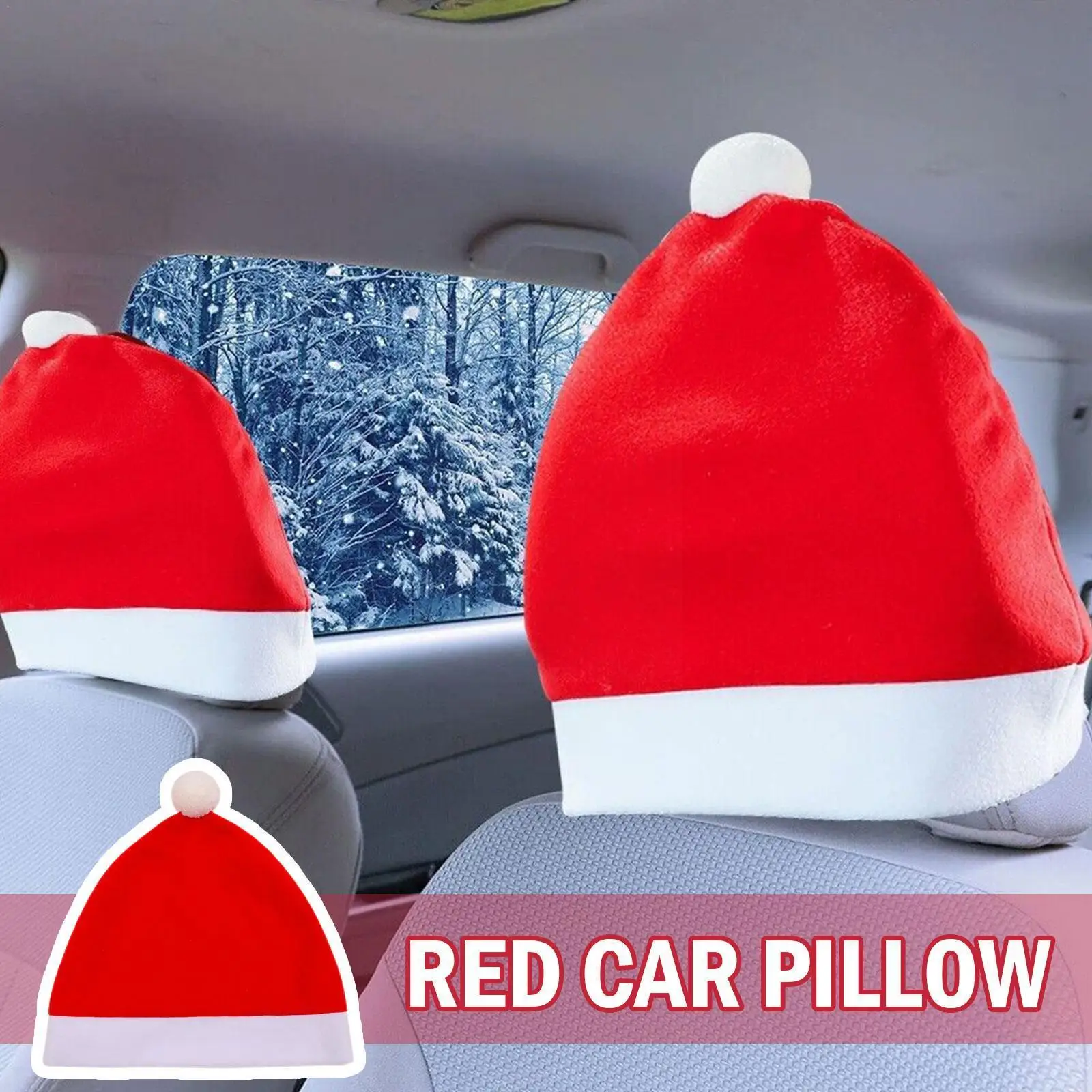 

4pcs Car Headrest Cover Santa Hat Headrest Covers Prop Decoration Car Design Christmas 2022 Decor Cute Atmosphere Inte N0h7