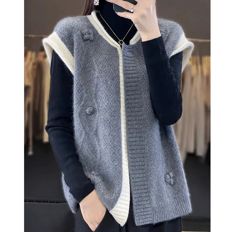 New Loose Cardigan Sweater Women Fashion Autumn Winter Knitted Vest Women Short Sleeve Knitted Tops Casual Clothes 28928
New Loose Cardigan Sweater Women Fashion Autumn Winter Knitted Vest Women Short Sleeve Knitted Tops Casual Clothes 28928