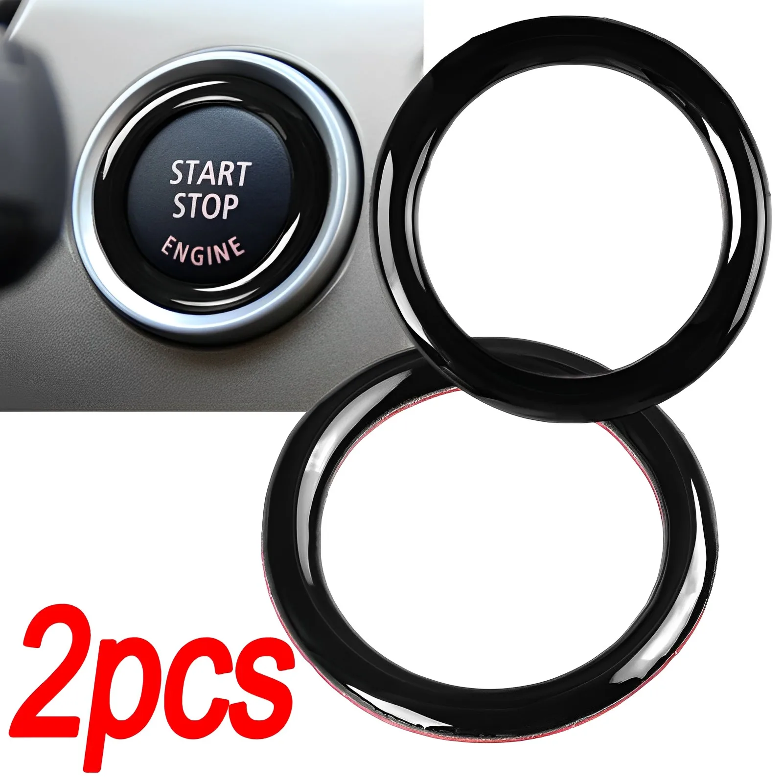 

1/2pcs Car Engine One Start Stop Push Button Ignition Key Circle Sticker Trim Decal for BMW 3 Series E90 E92 E93 320i Z4 E89