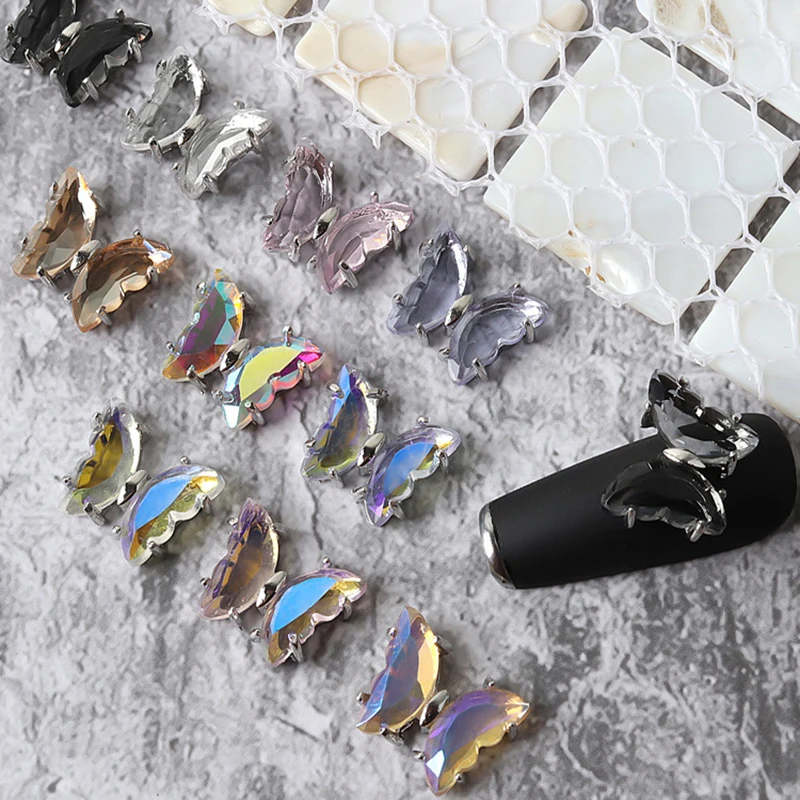 

5pcs, Nail Art Accesoires Moving Butterflys Jewelry Magic Aurora Sequins Colors For Nail Tips Decorations