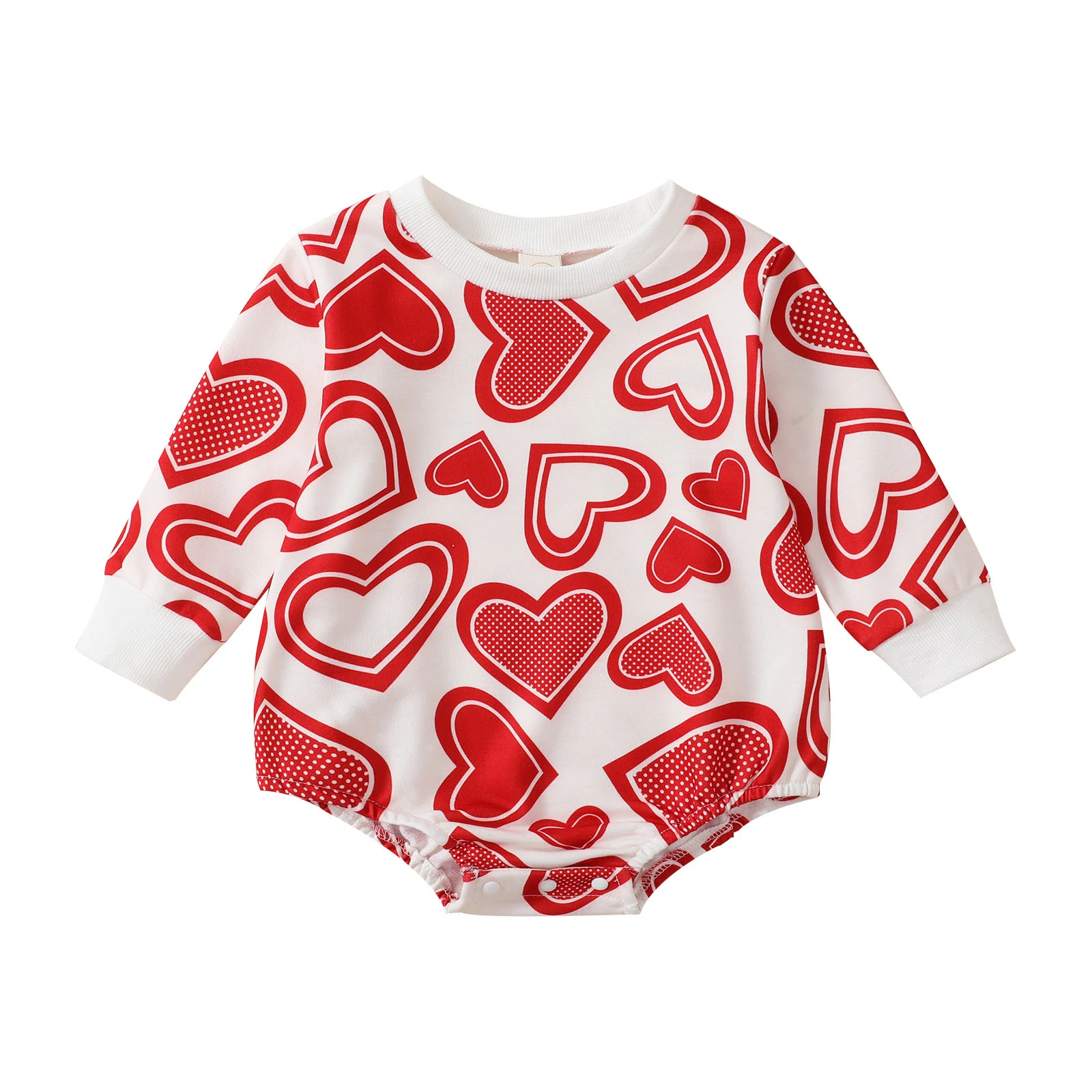 0-12 M Newborn Baby Girls Spring Autumn Romper Red Long Sleeve O Neck Heart Print Sweet Casual Clothing for Valentine Day
0-12 M Newborn Baby Girls Spring Autumn Romper Red Long Sleeve O Neck Heart Print Sweet Casual Clothing for Valentine Day