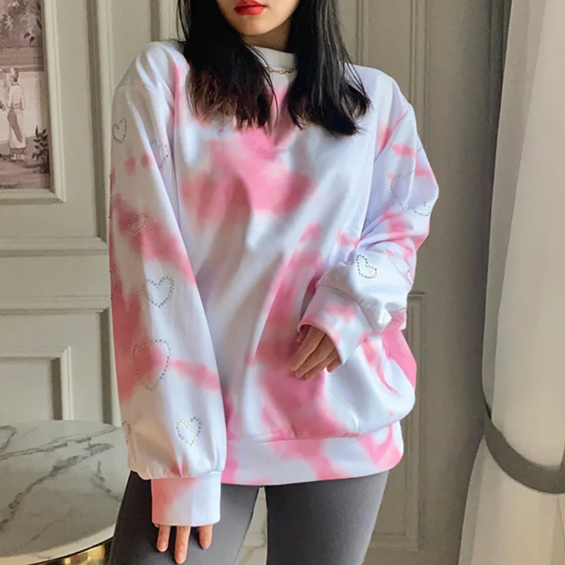 Spring and Autumn Long Sleeve Tie Dye Sequined Baggy Oversized Sweatshirt Autumn Winter Women Fashion Streetwear Casual Pullover
Spring and Autumn Long Sleeve Tie Dye Sequined Baggy Oversized Sweatshirt Autumn Winter Women Fashion Streetwear Casual Pullover