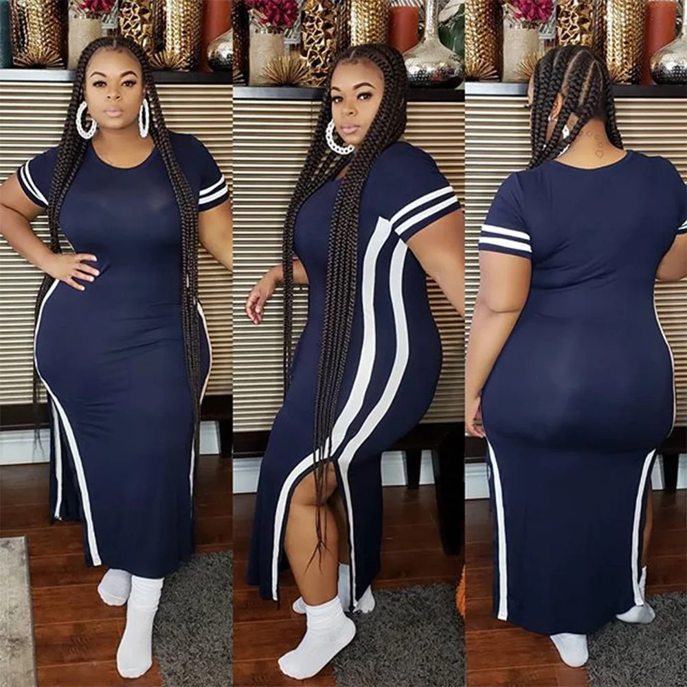 Striped Print Maxi Slit Dress Sexy Dress for Women O Neck Casual Summer Slim Fit Stirpe Fashion Long Skirts Women
Striped Print Maxi Slit Dress Sexy Dress for Women O Neck Casual Summer Slim Fit Stirpe Fashion Long Skirts Women
