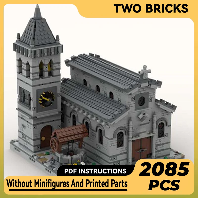 

Moc Building Blocks Modular Street View Medieval Church Technical Bricks DIY Assembly Construction Toys For Childr Holiday Gifts
