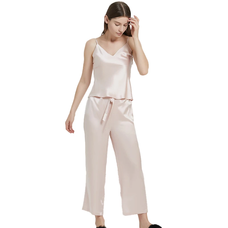 22 Mm 100% Mulberry Silk Pajamas For Women Suspenders Pants Summer Cool Women's Suit Sexy Sleepwear Woman Clothes
22 Mm 100% Mulberry Silk Pajamas For Women Suspenders Pants Summer Cool Women's Suit Sexy Sleepwear Woman Clothes