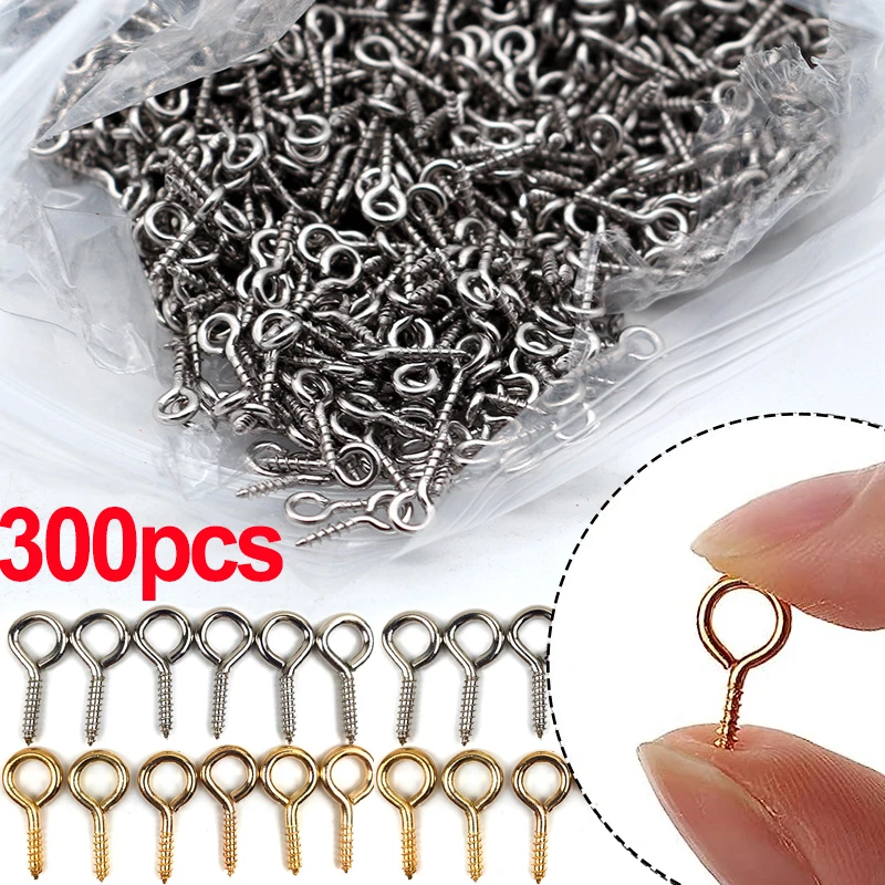 100/300pcs Mini Eye Pins Small Stainless Steel Clasps Hook Tiny Eyepins Hooks Eyelets Screw Threaded Jewelry Findings Making DIY
100/300pcs Mini Eye Pins Small Stainless Steel Clasps Hook Tiny Eyepins Hooks Eyelets Screw Threaded Jewelry Findings Making DIY
