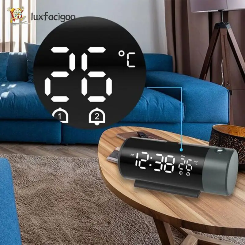 

Двойной будильник с функцией повтора, стильные и современные цифровые часы с питанием от Usb, удобный в использовании будильник