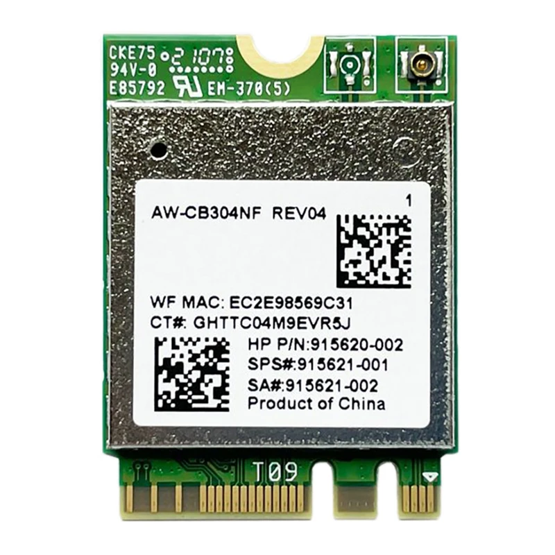 AW-CB304NF RTL8821CE беспроводная сетевая карта 2,4G/5G Двухдиапазонная Bluetooth 4,2 433 Мбит/с 802.11AC ноутбук IPC сетевая карта
AW-CB304NF RTL8821CE беспроводная сетевая карта 2,4G/5G Двухдиапазонная Bluetooth 4,2 433 Мбит/с 802.11AC ноутбук IPC сетевая карта