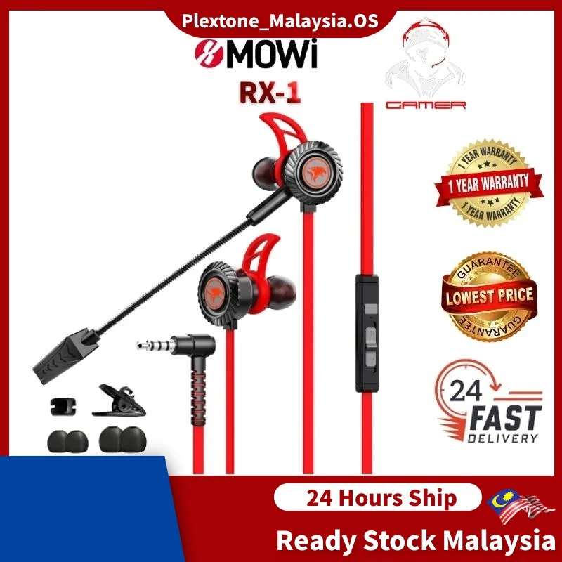 PLEXTONE xMowi RX1 Noise Reduction In-Ear Earphone Gaming With Mic Gaming Earphone Gaming Headset PUBG CODM CS Headphone
PLEXTONE xMowi RX1 Noise Reduction In-Ear Earphone Gaming With Mic Gaming Earphone Gaming Headset PUBG CODM CS Headphone