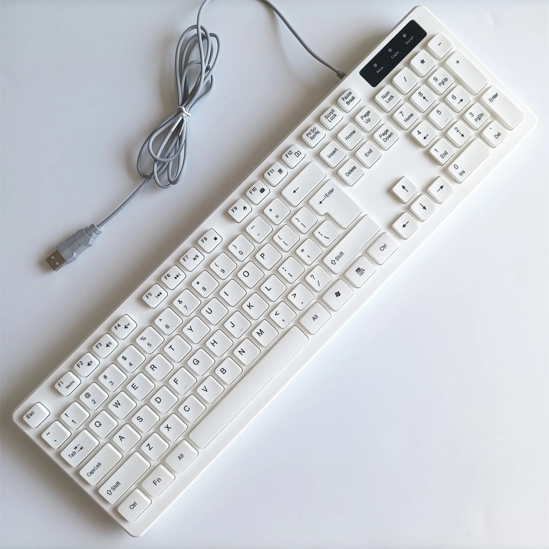 104 Keys USB Wired Keyboard Full Size Simplifed Slim Keypad Ergonomic Silent Gaming Office Keyboard For PC Laptop Desktop 
104 Keys USB Wired Keyboard Full Size Simplifed Slim Keypad Ergonomic Silent Gaming Office Keyboard For PC Laptop Desktop