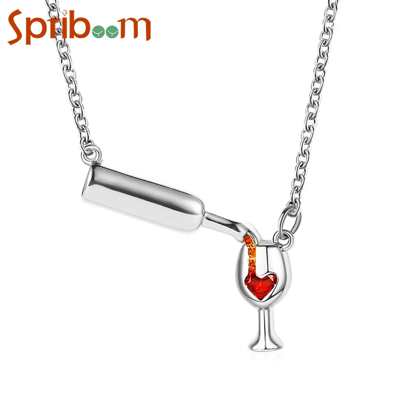New Wine Bottle Necklace for Women Creative Love Heart Wine Glass Cup Pendant Necklaces Anniversary Jewelry Valentine's Day Gift
New Wine Bottle Necklace for Women Creative Love Heart Wine Glass Cup Pendant Necklaces Anniversary Jewelry Valentine's Day Gift