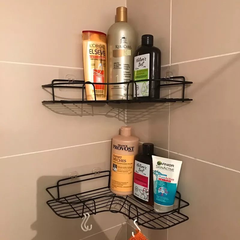 Bathroom kitchen Punch Corner Frame Shower Shelf Wrought Iron Shampoo Storage Rack Holder with Suction Cup bathroom accessories
Bathroom kitchen Punch Corner Frame Shower Shelf Wrought Iron Shampoo Storage Rack Holder with Suction Cup bathroom accessories