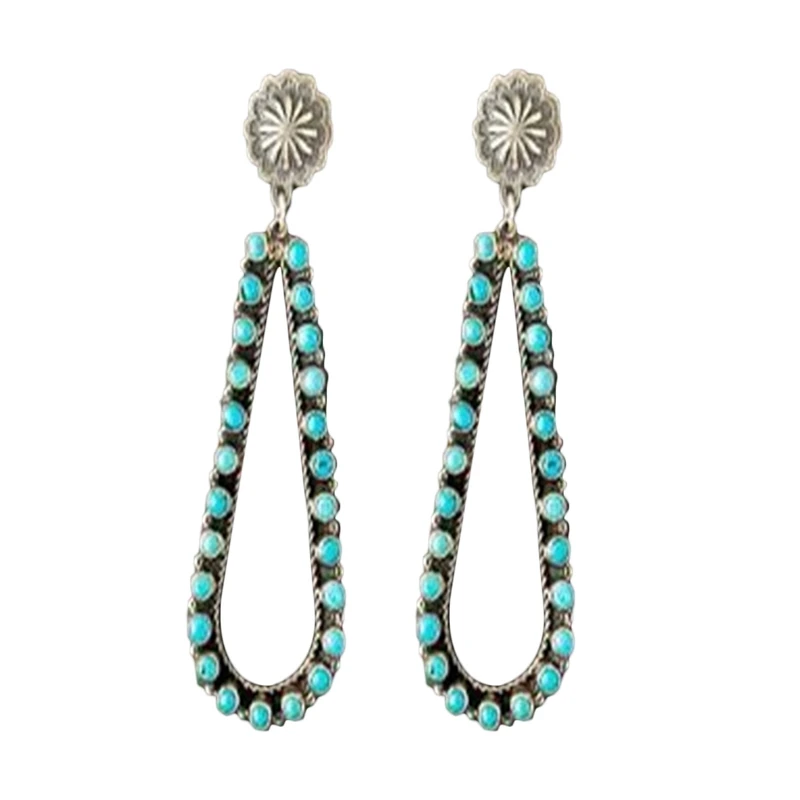 New Boho Turquoise Beads Dangle Earrings for Women Retro Flower Metal Hollow Water Drop Earring Jewelry Accessories Gift
New Boho Turquoise Beads Dangle Earrings for Women Retro Flower Metal Hollow Water Drop Earring Jewelry Accessories Gift