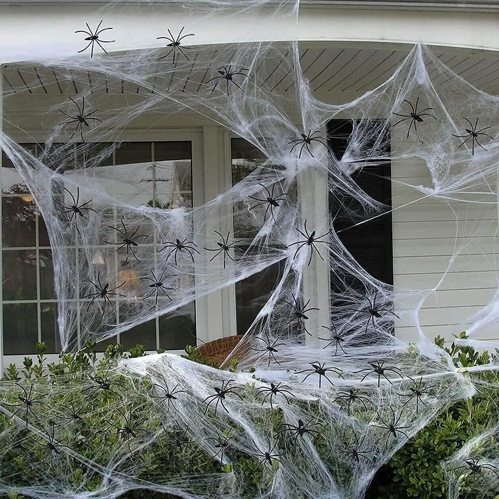 

Halloween Scary Party Scene Props White Stretchy Cobweb Spider Web Horror Halloween Decoration For Bar Haunted House 2022 New