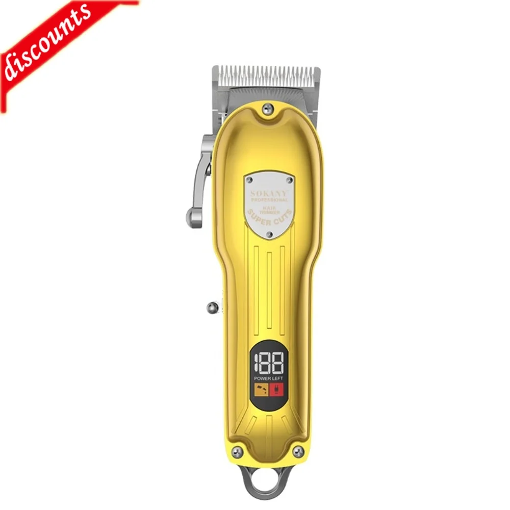 SOKANY 1011 Golden Hair Trimmer Cutter Machine LED Display Wireless Men Cordless Professional Haircut
SOKANY 1011 Golden Hair Trimmer Cutter Machine LED Display Wireless Men Cordless Professional Haircut