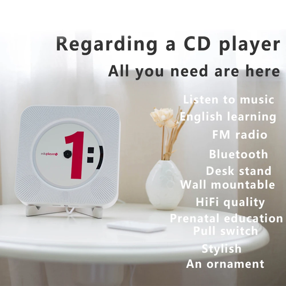 CD-плеер беспроводной Bluetooth Mp3 FM-радио Hi-Fi | Электроника