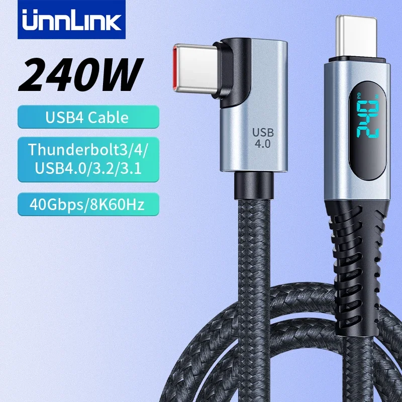 Unnlink USB Type C 4 Cable 40Gbps Data Cable 240W Fast Charging Cable Compatible Thundebolt 4 Full-Featured Data Wire Cord 8K
Unnlink USB Type C 4 Cable 40Gbps Data Cable 240W Fast Charging Cable Compatible Thundebolt 4 Full-Featured Data Wire Cord 8K