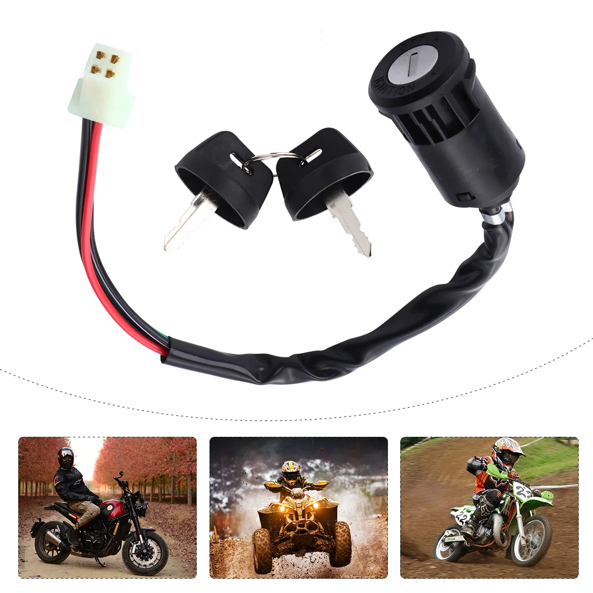 Ignition Key Switch Lock for Motorcycle Metal Wires Engine Start Ignition Lock for Motor Automotive Replacement Uses ( Black )
Ignition Key Switch Lock for Motorcycle Metal Wires Engine Start Ignition Lock for Motor Automotive Replacement Uses ( Black )