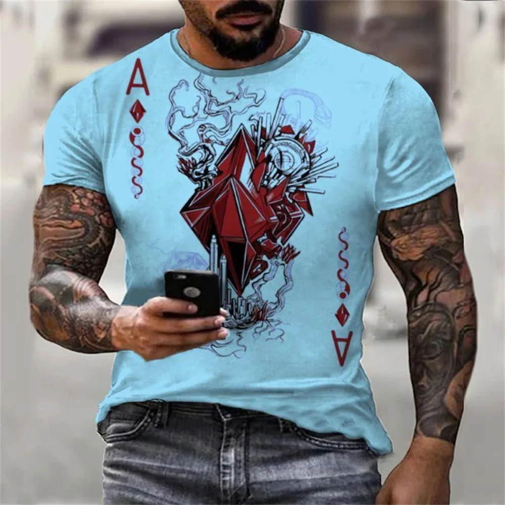 Summer New Color-changing Poker Gem Letters Men's T-Shirt 3D Printing Men's Fashion Shirt Short Sleeve Top
Summer New Color-changing Poker Gem Letters Men's T-Shirt 3D Printing Men's Fashion Shirt Short Sleeve Top