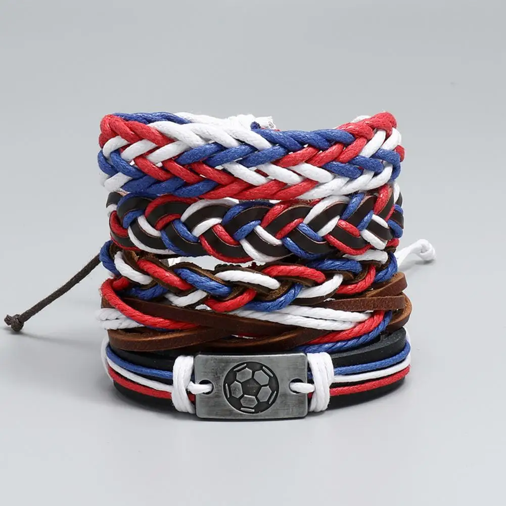 Football Bracelets Fine Workmanship Multi-color Braided National Flag Bracelet Cortex World Flag Wristband for Contest
Football Bracelets Fine Workmanship Multi-color Braided National Flag Bracelet Cortex World Flag Wristband for Contest
