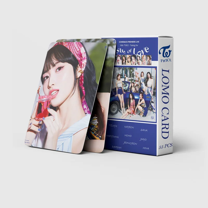 55Pcs/Set TWICE Kpop New Album Taste of Love Lomo Card HD Print High Quality Photocard Photo Poster Card Fans Gift
55Pcs/Set TWICE Kpop New Album Taste of Love Lomo Card HD Print High Quality Photocard Photo Poster Card Fans Gift