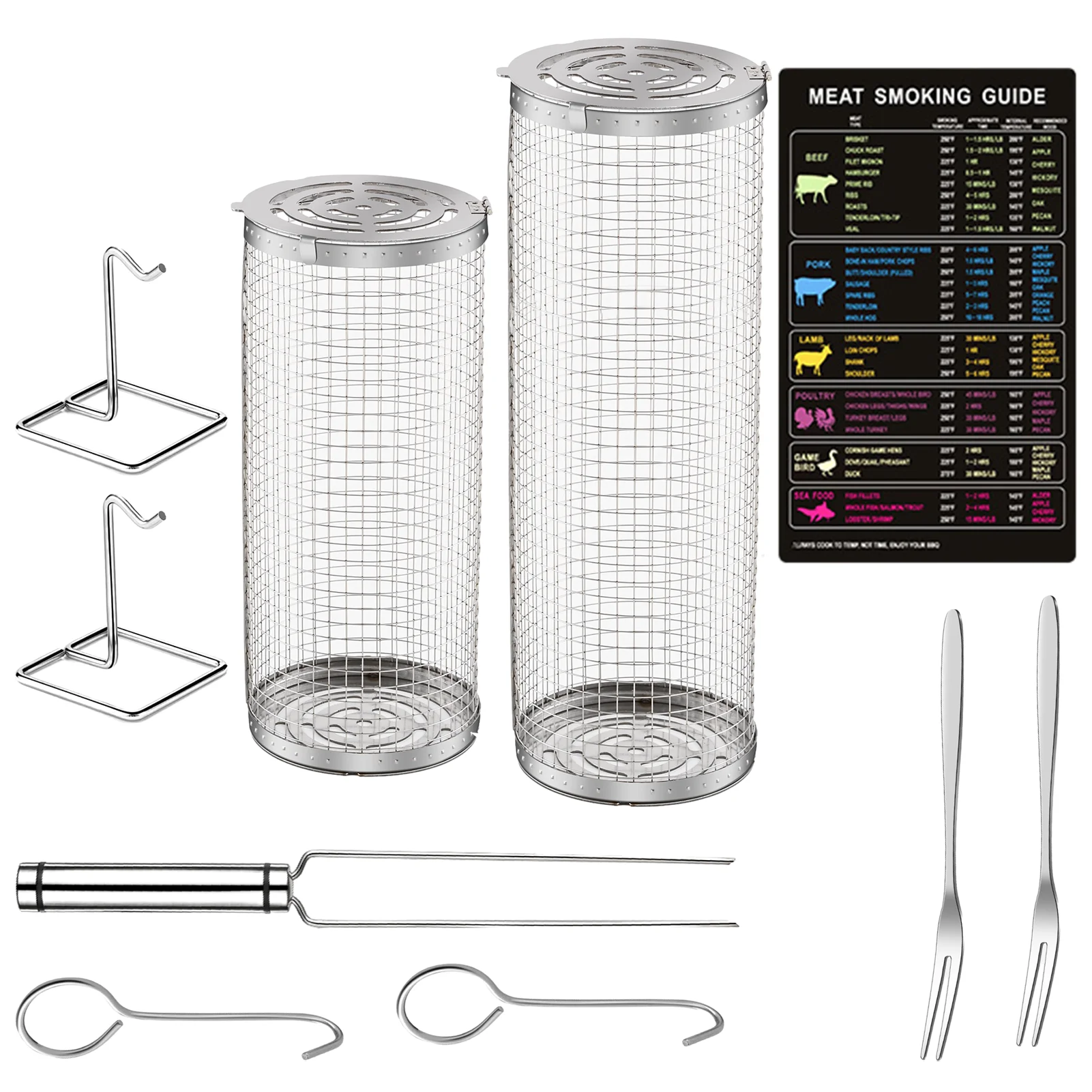 2pcs Cylinder Cage With Forks Net Tube Grilling Basket Rolling Non Stick BBQ Tool Cooking Accessories Portable Indoor Outdoor
2pcs Cylinder Cage With Forks Net Tube Grilling Basket Rolling Non Stick BBQ Tool Cooking Accessories Portable Indoor Outdoor