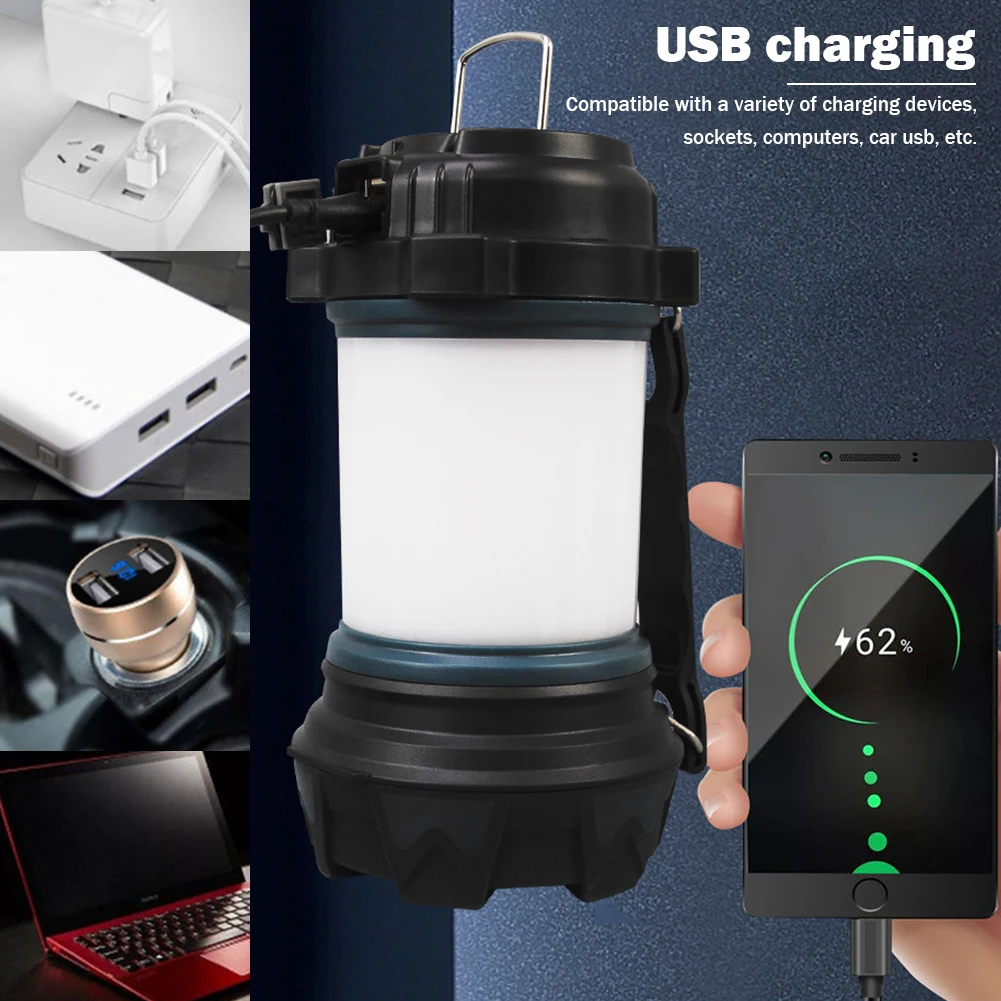 LED Camping Lamp 6-mode Indicator 800mA Hanging Lantern USB Rechargeable Emergency for Hiking Fishing Accessories
LED Camping Lamp 6-mode Indicator 800mA Hanging Lantern USB Rechargeable Emergency for Hiking Fishing Accessories