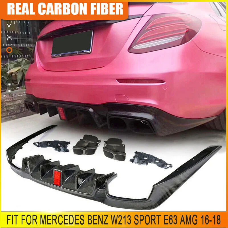 For Benz W213 E Class E63AMG Carbon Fiber Rear Bumper Diffuser Lip +Exhaust Tips
For Benz W213 E Class E63AMG Carbon Fiber Rear Bumper Diffuser Lip +Exhaust Tips