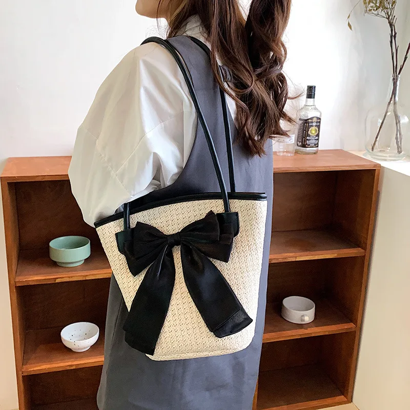 2022 New Women Straw Handbags Fashion Holiday Totes Lovely Bow Shoulder Bags Fashion Beach Bags 3 Colors Drop Shipping
2022 New Women Straw Handbags Fashion Holiday Totes Lovely Bow Shoulder Bags Fashion Beach Bags 3 Colors Drop Shipping