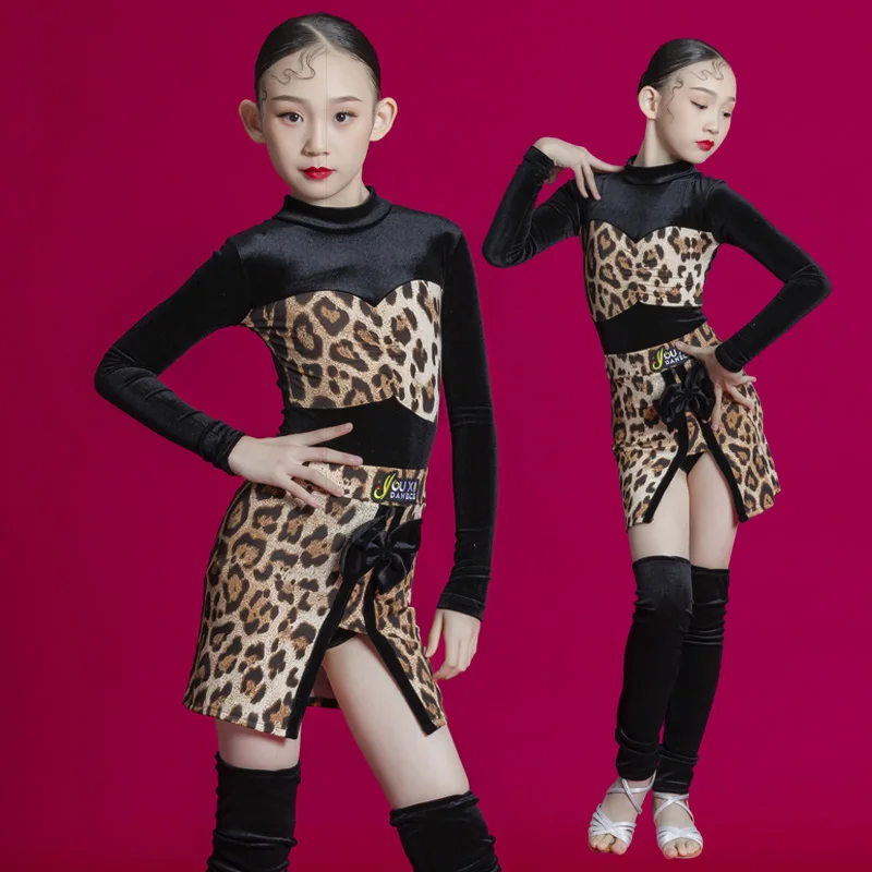 Fashion Ballroom Dance Competition Costumes Black Leopard Velvet Top Skirts Split Suit Girls Latin Dance Clothes Dress SL7802
Fashion Ballroom Dance Competition Costumes Black Leopard Velvet Top Skirts Split Suit Girls Latin Dance Clothes Dress SL7802