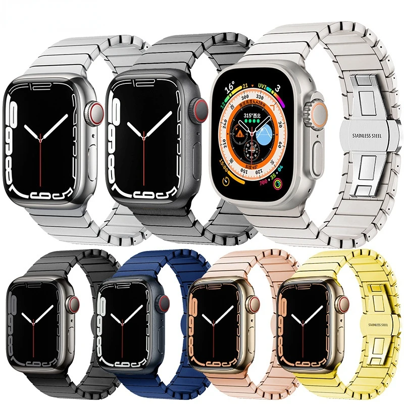 Metal Strap for Apple Watch 8 45mm 49mm 41mm 44mm 42mm 38 40mm Stainless Steel Correa bracelet Iwatch series ultra 7 se 6 5 4 3
Metal Strap for Apple Watch 8 45mm 49mm 41mm 44mm 42mm 38 40mm Stainless Steel Correa bracelet Iwatch series ultra 7 se 6 5 4 3