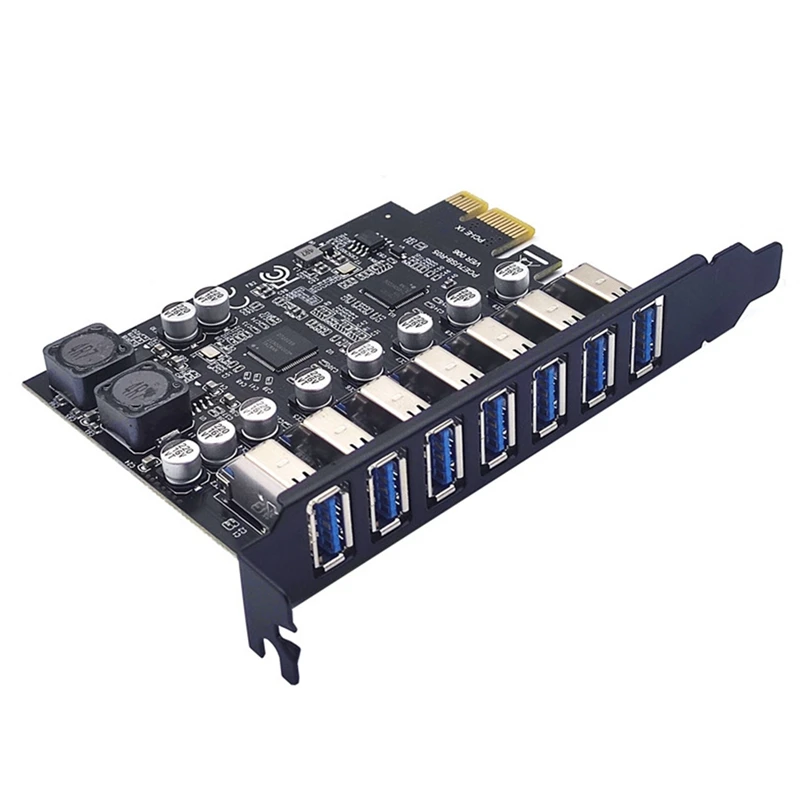Адаптер PCI Express с USB 3,0 на 7 портов, Расширительная Плата USB 3.0 Pcie PCI-E X1, конвертер для настольного компьютера
Адаптер PCI Express с USB 3,0 на 7 портов, Расширительная Плата USB 3.0 Pcie PCI-E X1, конвертер для настольного компьютера