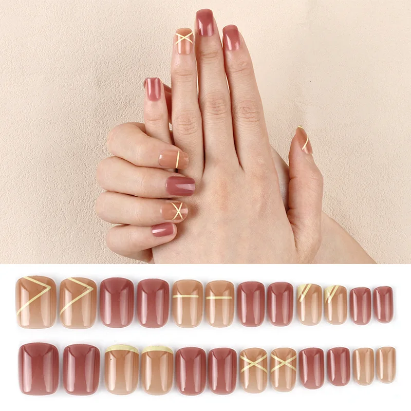 24Pcs/box Fake Nails Full Cover Nail Tips Wearable Fake Nails Press on Square Head Full Cover Detachable Finished
24Pcs/box Fake Nails Full Cover Nail Tips Wearable Fake Nails Press on Square Head Full Cover Detachable Finished