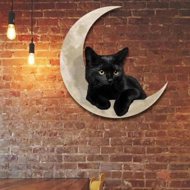 30x30cm Black Cat On Moon Wall Sticker Hanging Wall Decor Cartoon Sign For Home Office Bar Studio Tv Background Wall Decoration
30x30cm Black Cat On Moon Wall Sticker Hanging Wall Decor Cartoon Sign For Home Office Bar Studio Tv Background Wall Decoration