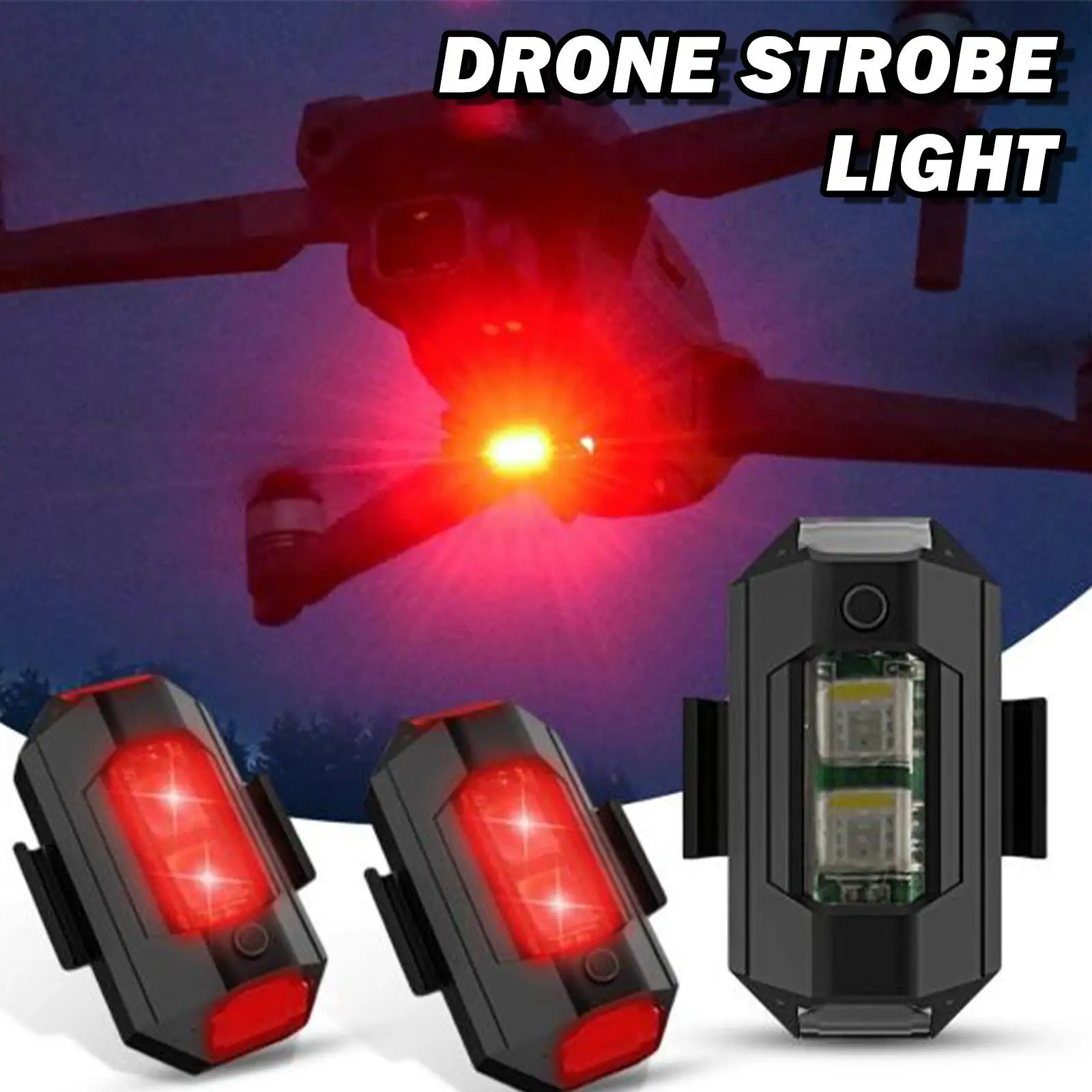Rechargeable Drone Strobe Light LED Warning Light Bike Tail /Model Aircraft Night Flying Signal Flashing Light Drone Accessory
Rechargeable Drone Strobe Light LED Warning Light Bike Tail /Model Aircraft Night Flying Signal Flashing Light Drone Accessory