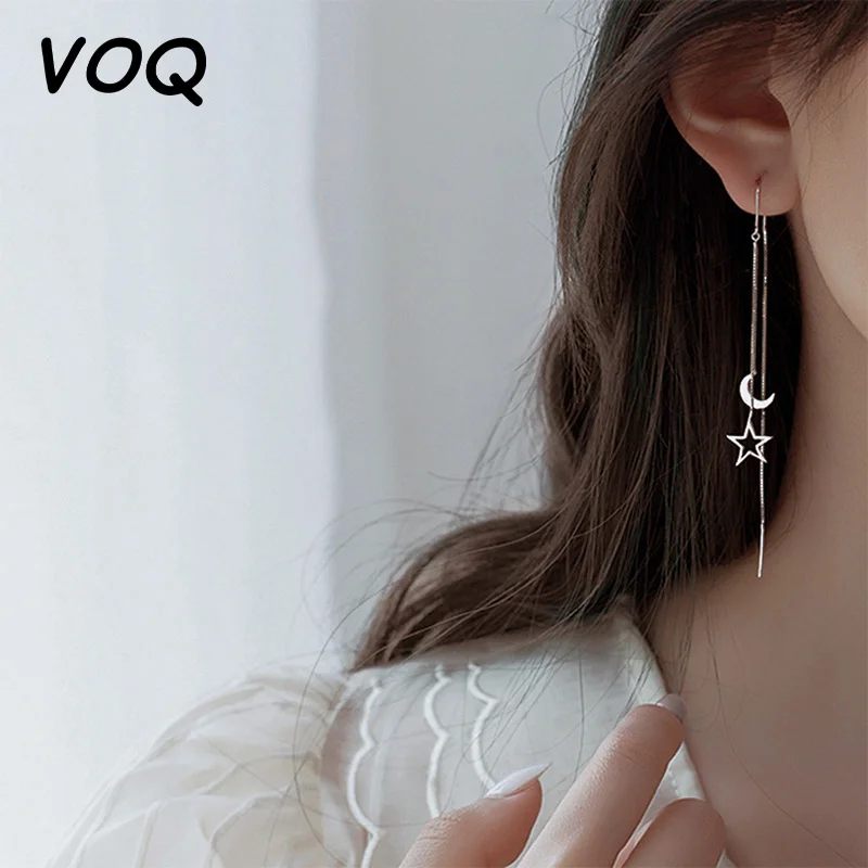 VOQ новые модные серьги-подвески в виде полумесяца, очаровательные женские элегантные серебряные ювелирные изделия, подарок для вечеринки
VOQ новые модные серьги-подвески в виде полумесяца, очаровательные женские элегантные серебряные ювелирные изделия, подарок для вечеринки