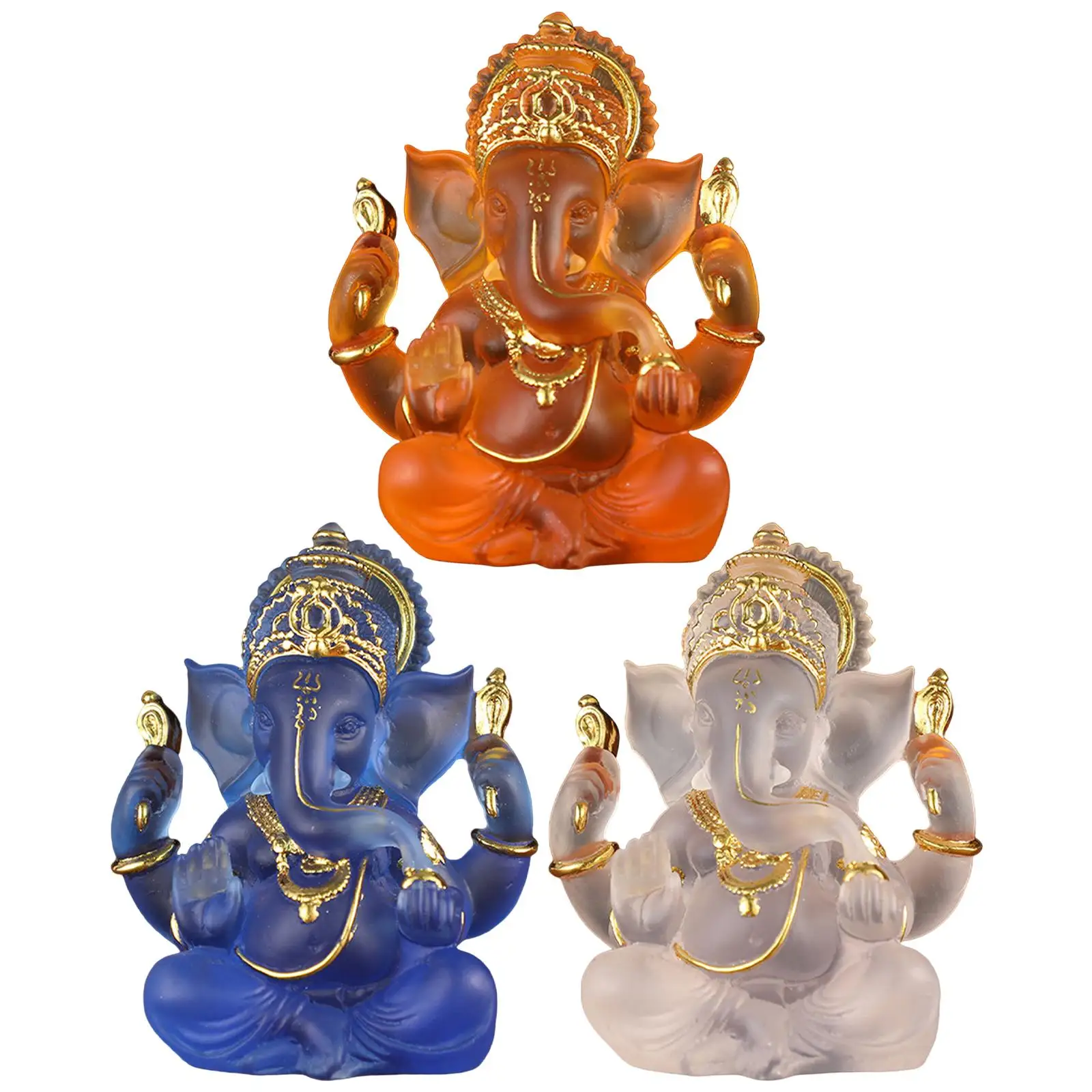 Clear Colored Glaze Ganesha Figurine - Elephant God Buddha Sculpture for Home Car Decor
Clear Colored Glaze Ganesha Figurine - Elephant God Buddha Sculpture for Home Car Decor