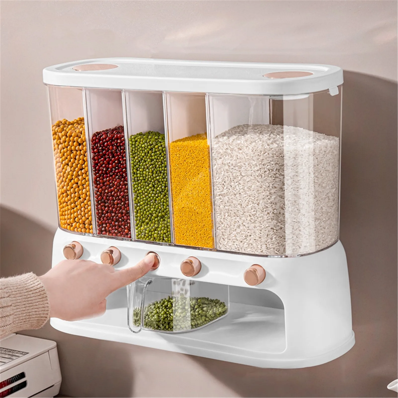 Sealed Rice Storage Box Wall Mounted Cereal Grain Container Dry Food Dispenser Grain Storage Jar Bucket Kitchen Storage Tools
Sealed Rice Storage Box Wall Mounted Cereal Grain Container Dry Food Dispenser Grain Storage Jar Bucket Kitchen Storage Tools