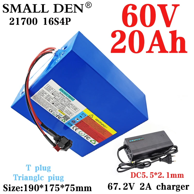 Аккумулятор литиевый 60V20Ah 21700, 16S4P, 1000-2500 Вт, высокая яркость, скутер, мотоцикл, Встроенный BMS + зарядное устройство 67,2 в, 2 А
Аккумулятор литиевый 60V20Ah 21700, 16S4P, 1000-2500 Вт, высокая яркость, скутер, мотоцикл, Встроенный BMS + зарядное устройство 67,2 в, 2 А