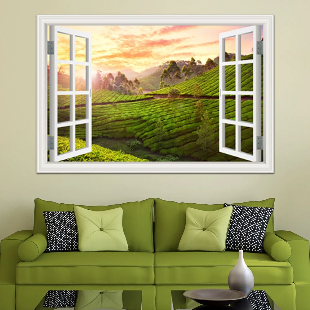 Removable 3D wall sticker Window View Wall Art Green Landscape Large Office Kitchen room decoration Wall Sticker Mural Art
Removable 3D wall sticker Window View Wall Art Green Landscape Large Office Kitchen room decoration Wall Sticker Mural Art
