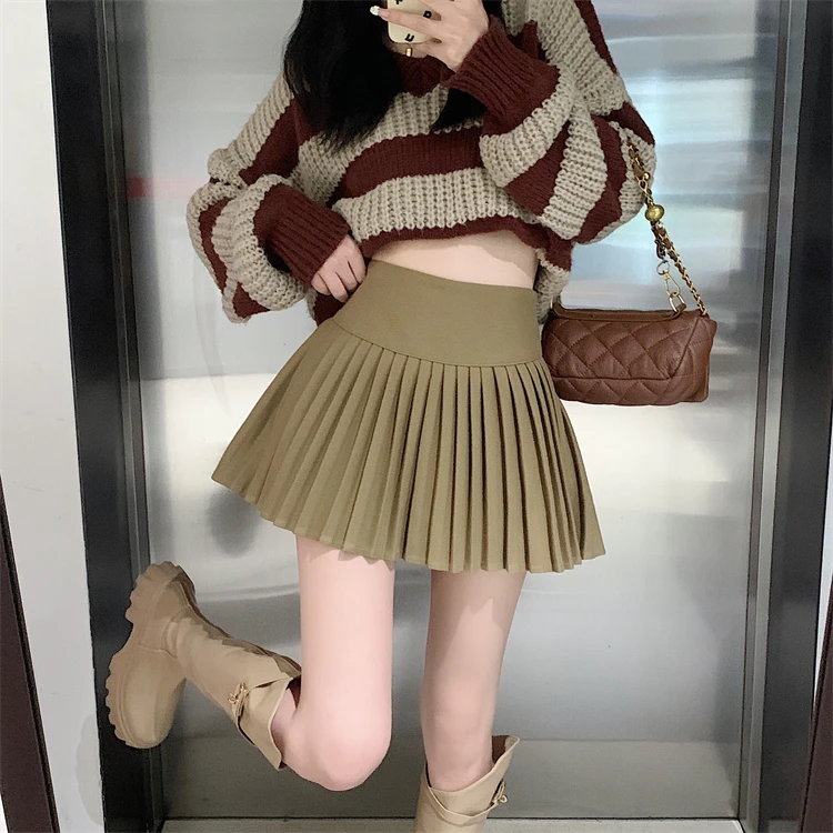 GS2123 Spice Girl A-line Short Skirt Winter 2022 New High Waist Slim Woollen Pleated Half length Skirt Girl Student Fashion
GS2123 Spice Girl A-line Short Skirt Winter 2022 New High Waist Slim Woollen Pleated Half length Skirt Girl Student Fashion