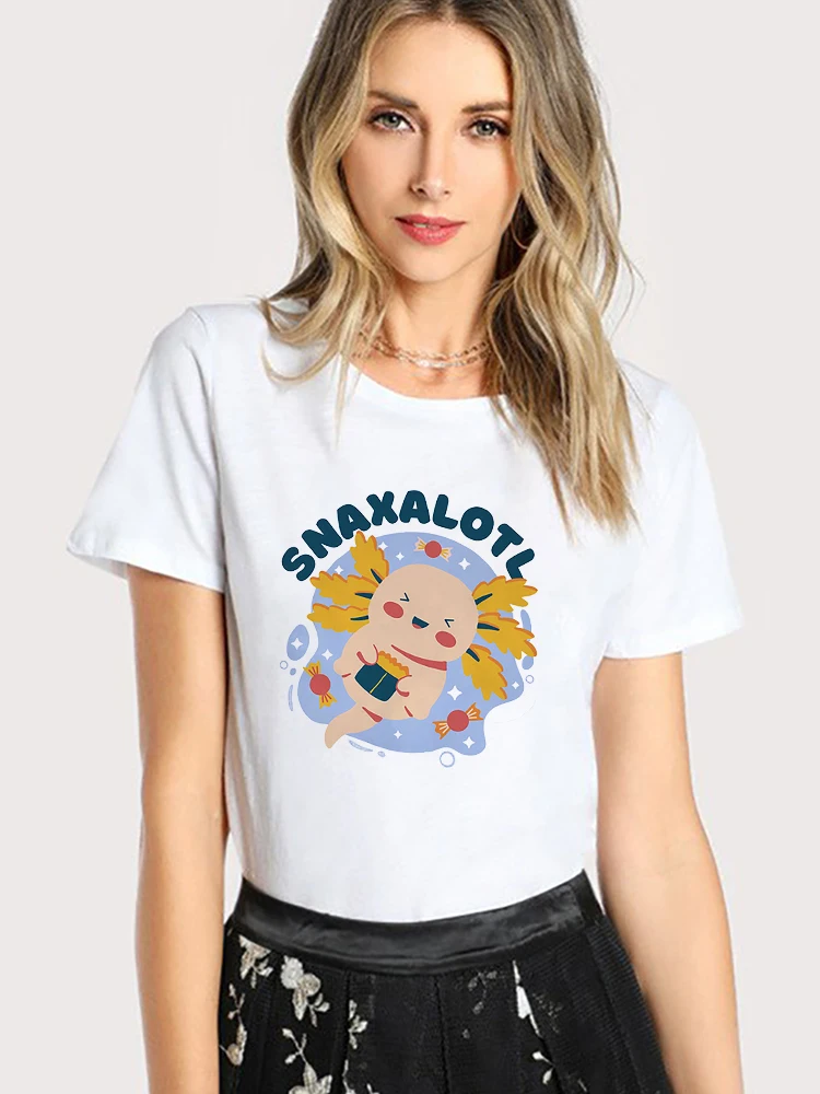 Trendy Women's T-Shirts Axolotl Funny Kawaii Print Short Sleeve 2022 New Arrival White High Quality Top Wholesale Home Clothes
Trendy Women's T-Shirts Axolotl Funny Kawaii Print Short Sleeve 2022 New Arrival White High Quality Top Wholesale Home Clothes